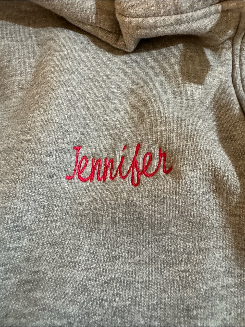 Grey Disneyland Logo Hoodie. Unisex xs. Name Jennifer embroidered on it. - Picture 4 of 6